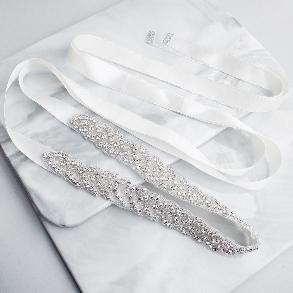 Classy Silver Rhinestone Sash - image 6